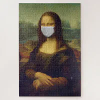 外科用マスクのモナリザレオナルドダヴィンチ ジグソーパズル | Zazzle 