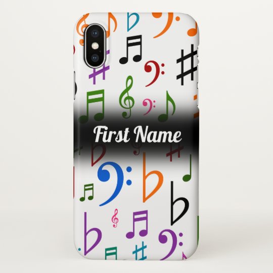 多くのカラフルな音楽ノートおよび記号 名前をカスタムする Iphoneケース Zazzle Co Jp