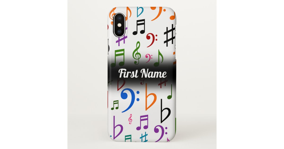 多くのカラフルな音楽ノートおよび記号 名前をカスタムする Iphoneケース Zazzle Co Jp
