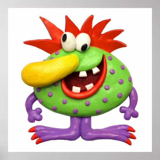 大きく黄色い鼻モンスターの男の赤ちゃんのシャワーの子供部屋 ポスター Zazzle Co Jp