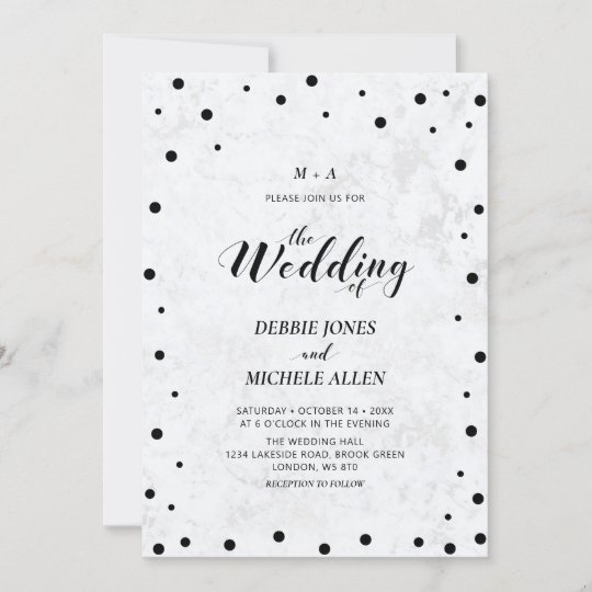 大理石 シンプルモダンタイポグラフィ結婚式 招待状 Zazzle Co Jp