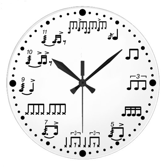 太鼓の音符と音楽時計 ラージ壁時計 Zazzle Co Jp