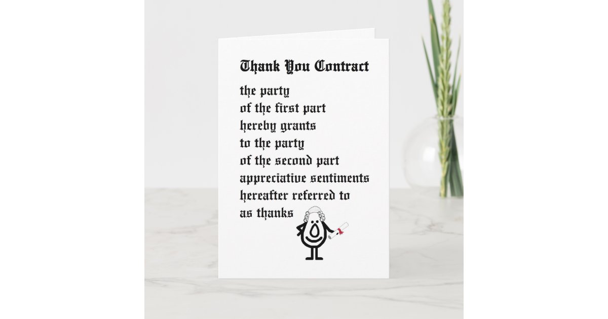 契約ありがとう おもしろいな法的は詩感謝していしています サンキューカード Zazzle Co Jp