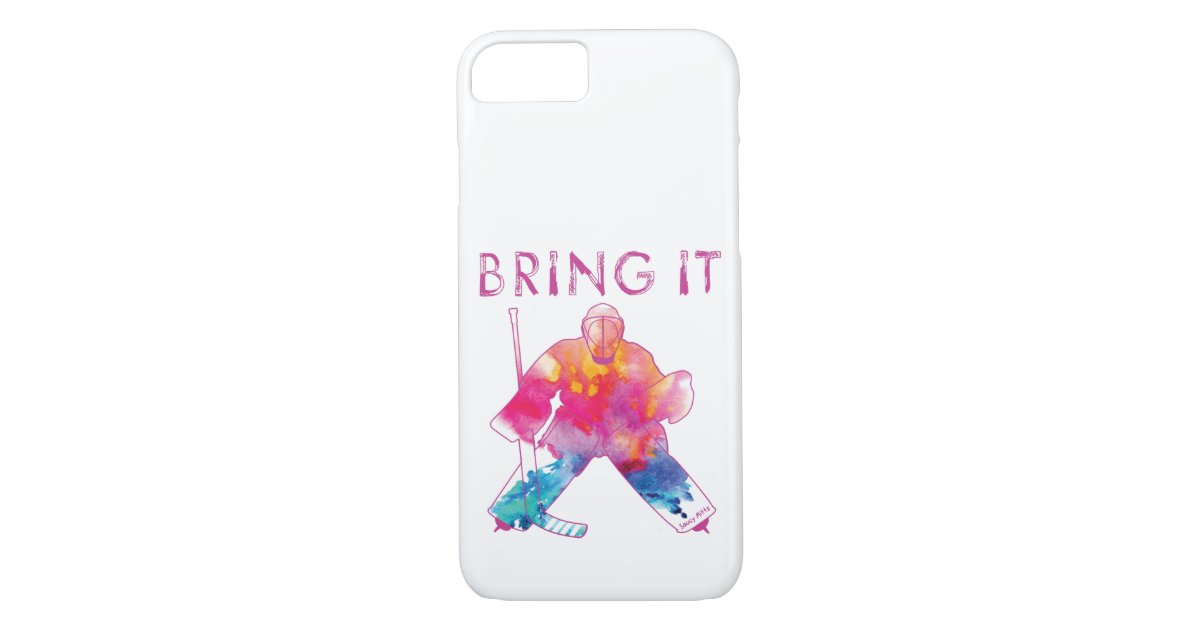 女の子たちがitホッケー ゴアリー ピンク ウォーター カラー Case Mate Iphoneケース Zazzle Co Jp
