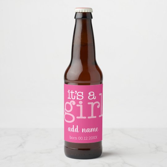女の子だモダン ピお洒落ンク ビールラベル Zazzle Co Jp