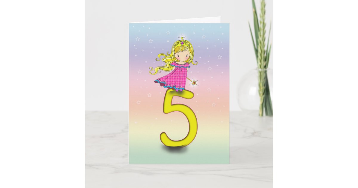 女の子のための5歳のプリンセスのバースデー カード カード Zazzle Co Jp