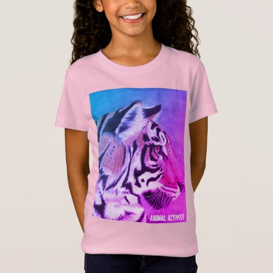 女の子の動物の活動家のピンクのトラのtシャツ Tシャツ Zazzle Co Jp