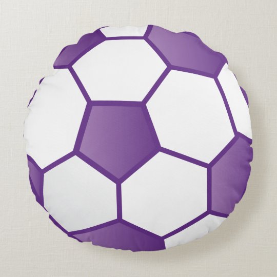 女の子の紫色のサッカーボール ラウンドクッション Zazzle Co Jp