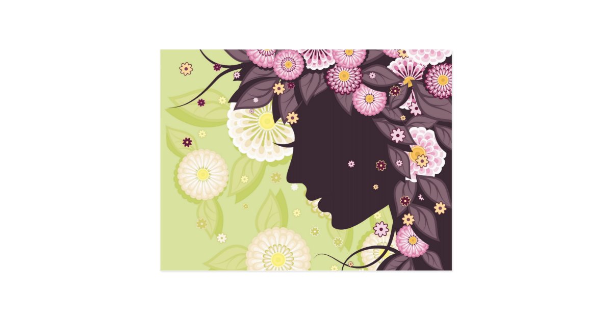 女性の顔のシルエットおよび花が付いている郵便はがき ポストカード Zazzle Co Jp 女性の顔のシルエットおよび花が付いている郵便はがき ポストカード Zazzle Co Jp