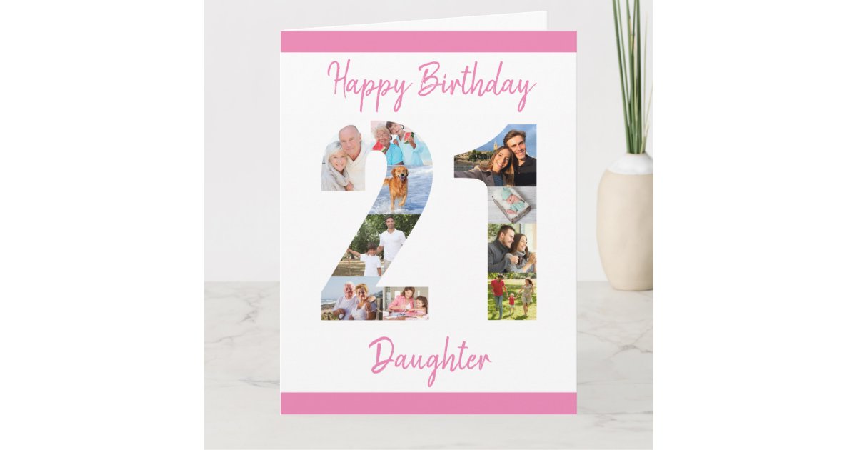 娘21番フォトコラージュビッグ21歳誕生日 カード Zazzle Co Jp 娘21番フォトコラージュビッグ21歳誕生日 カード Zazzle Co Jp