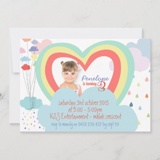 子供の虹のテーマの誕生日の招待状 招待状 Zazzle Co Jp