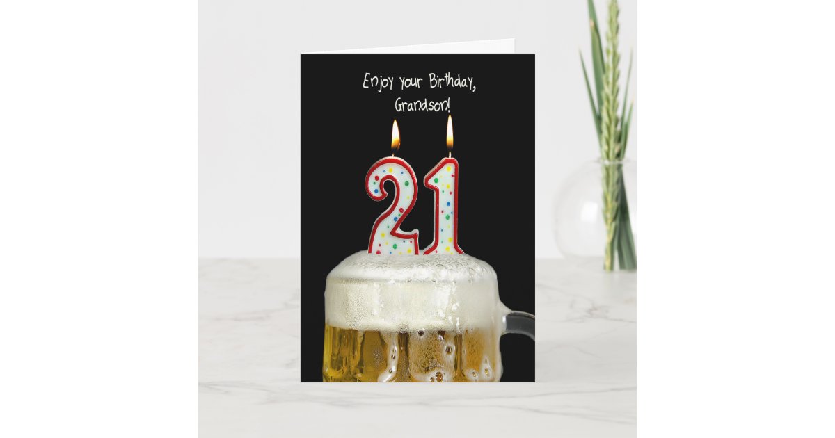 孫のための21歳の誕生日ビール カード Zazzle Co Jp