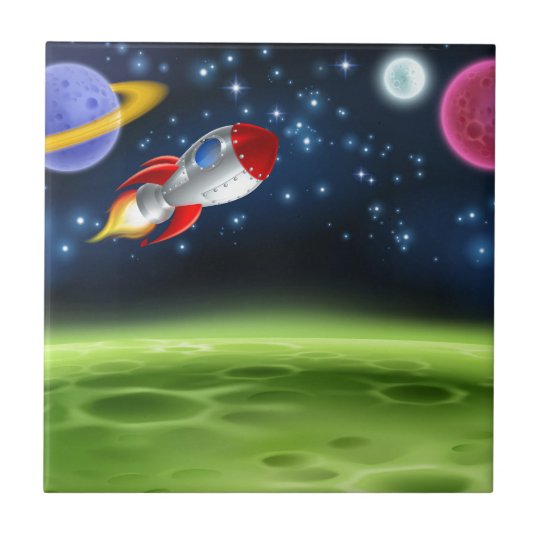 宇宙の惑星の漫画の背景 タイル Zazzle Co Jp