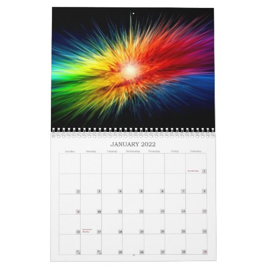 宇宙の虹の背景 カレンダー Zazzle Co Jp
