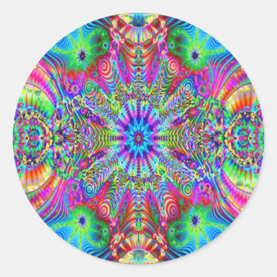 宇宙creatrip サイケデリックなステッカー ラウンドシール Zazzle Co Jp