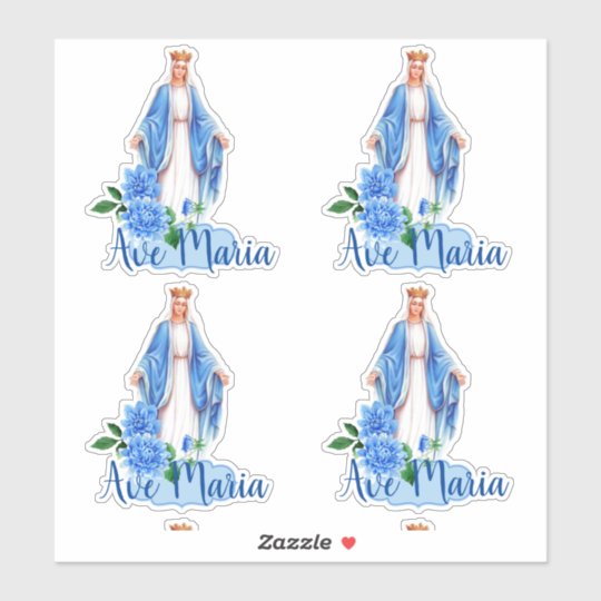 宗教カトリック教徒によって聖母マリアの賛美される花柄 シール Zazzle Co Jp