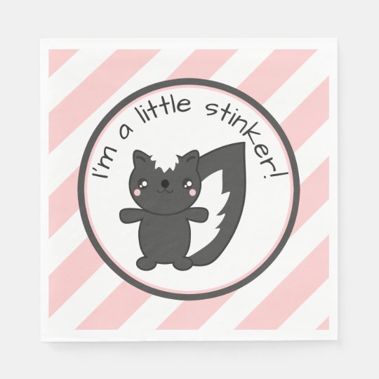 小さい鼻摘みもののピンクのストライプのスカンクの最初誕生日 スタンダードランチョンナプキン Zazzle Co Jp 小さい鼻摘みもののピンクのストライプのスカンクの最初誕生日 スタンダードランチョンナプキン Zazzle Co Jp