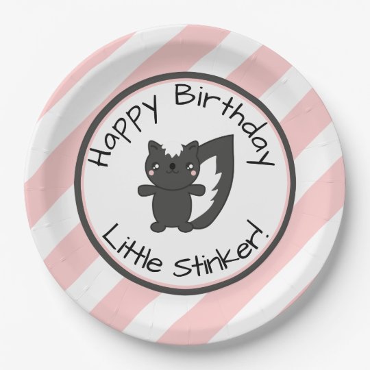 小さい鼻摘みもののピンクのストライプのスカンクの最初誕生日 ペーパープレート Zazzle Co Jp 小さい鼻摘みもののピンクのストライプのスカンクの最初誕生日 ペーパープレート Zazzle Co Jp