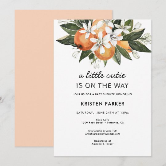 小さなかわいこちゃんが赤ちゃんのモダンシャワー 招待状 Zazzle Co Jp