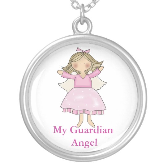 小さな女の子の守り神のネックレス シルバープレートネックレス Zazzle Co Jp