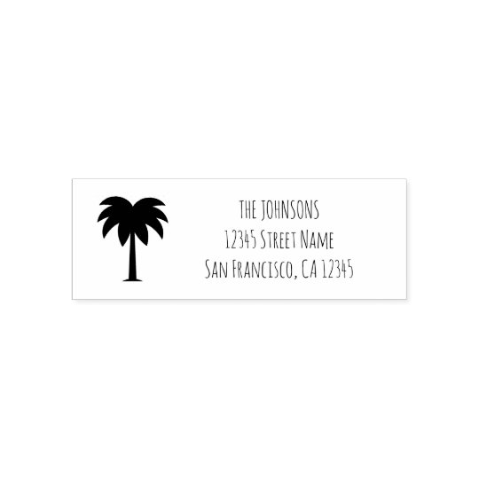 差出人住所のスタンプにインクをしみ込ませているヤシの木のロゴの自己 セルフインキングスタンプ Zazzle Co Jp 差出人住所のスタンプにインクをしみ込ませているヤシの木のロゴの自己 セルフインキングスタンプ Zazzle Co Jp