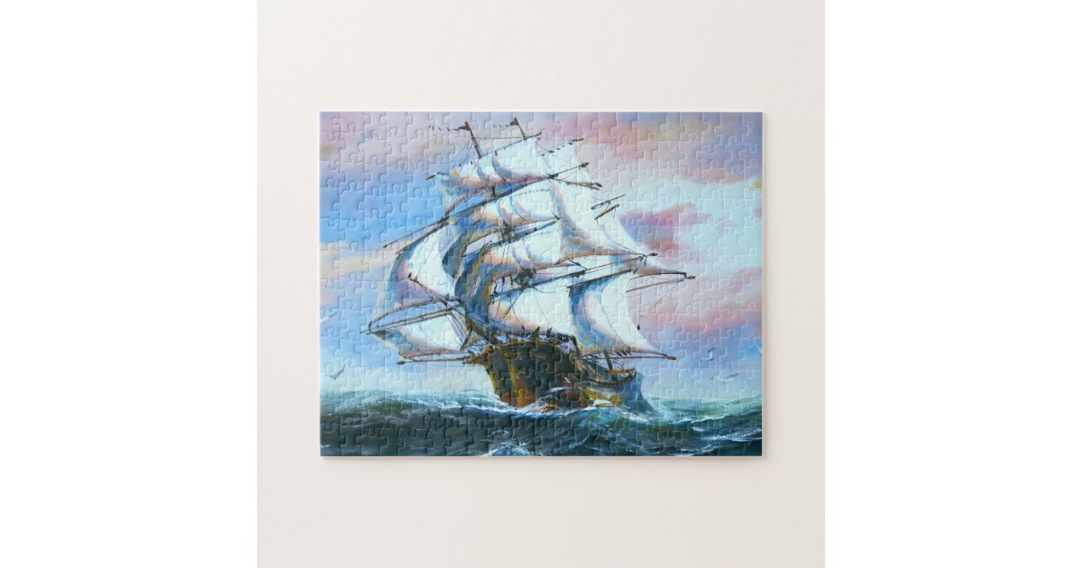 帆船の絵画パズル ジグソーパズル Zazzle Co Jp