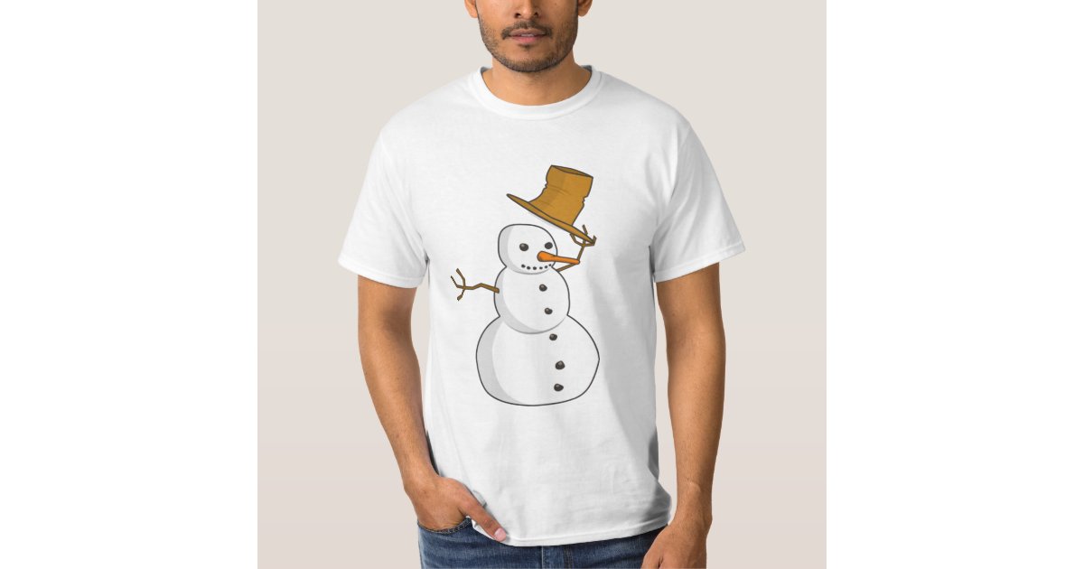 帽子のワイシャツをひっくり返す雪だるま Tシャツ Zazzle Co Jp