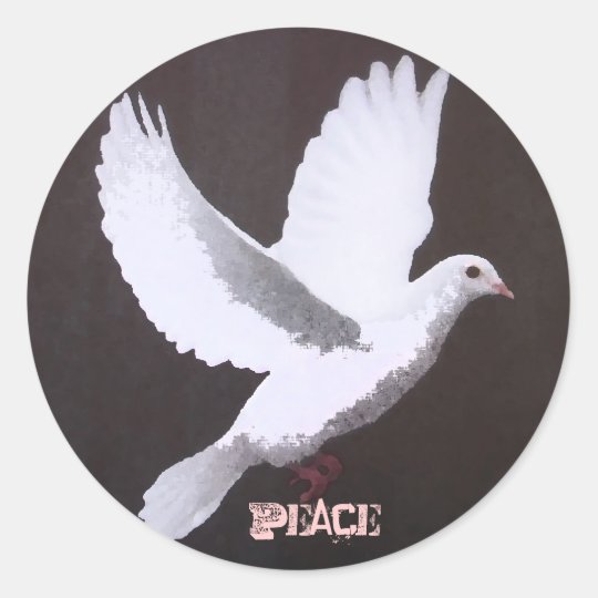 平和の白い鳩 ラウンドシール Zazzle Co Jp