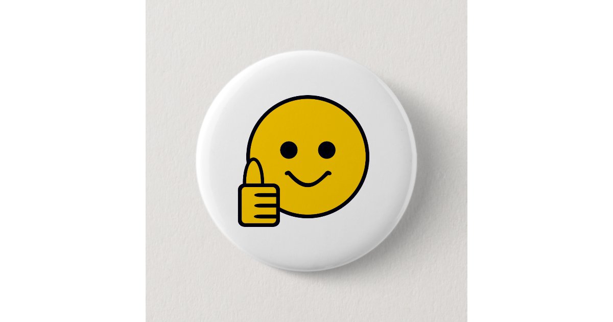 幸せで黄色い顔の上の親指 缶バッジ Zazzle Co Jp 幸せで黄色い顔の上の親指 缶バッジ Zazzle Co Jp