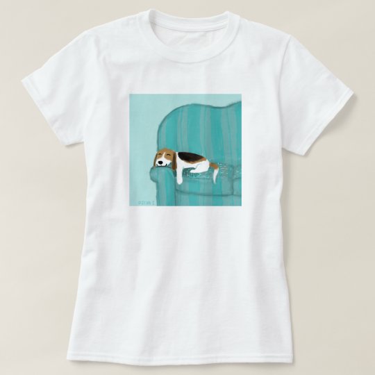 幸せなソファ犬 のかわいいリラックスしたビーグル犬 の動物の芸術 Tシャツ Zazzle Co Jp