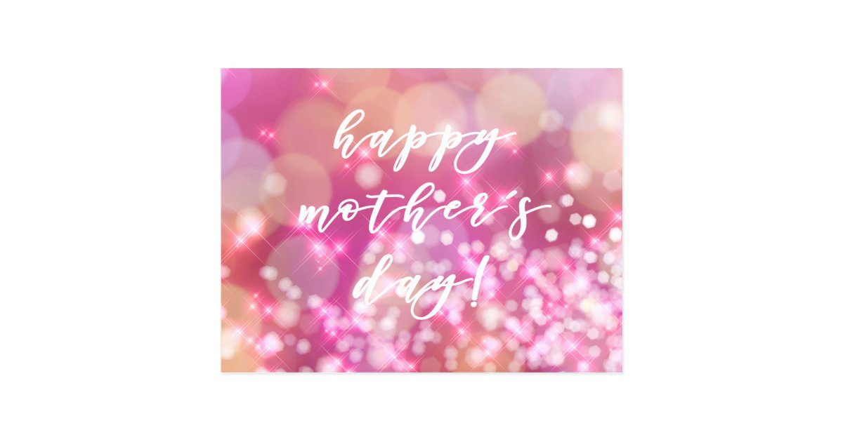 幸せな母の日 魅力的なピンクは郵便はがき光っています ポストカード Zazzle Co Jp