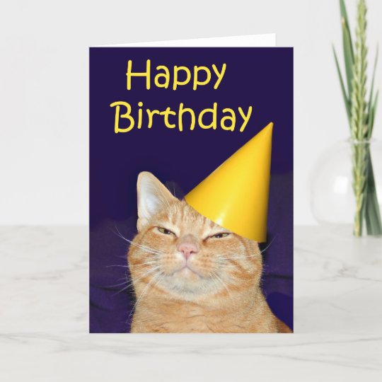 幸せな猫のハッピーバースデー カード Zazzle Co Jp