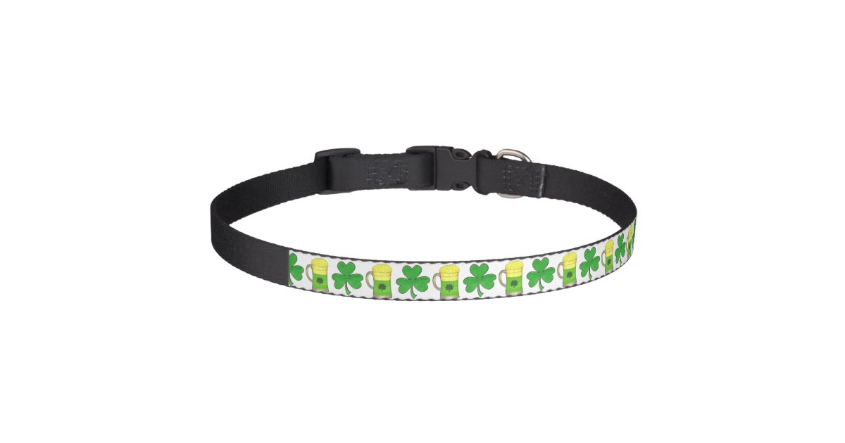 幸運な緑のシャムロックビールセントパトリックの日つば ペット首輪 | Zazzle.co.jp