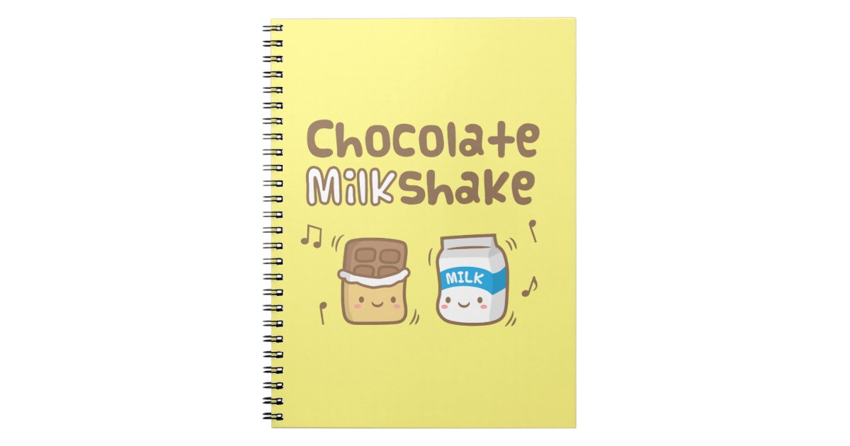 彼女のためのかわいいチョコレートミルクセーキの落書き ノートブック Zazzle Co Jp