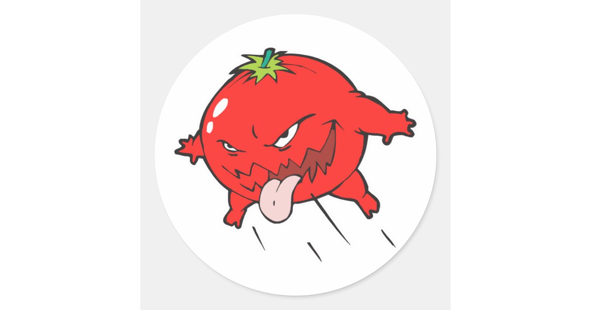 怒腐ったトマト漫画のキャラクター ラウンドシール Zazzle Co Jp