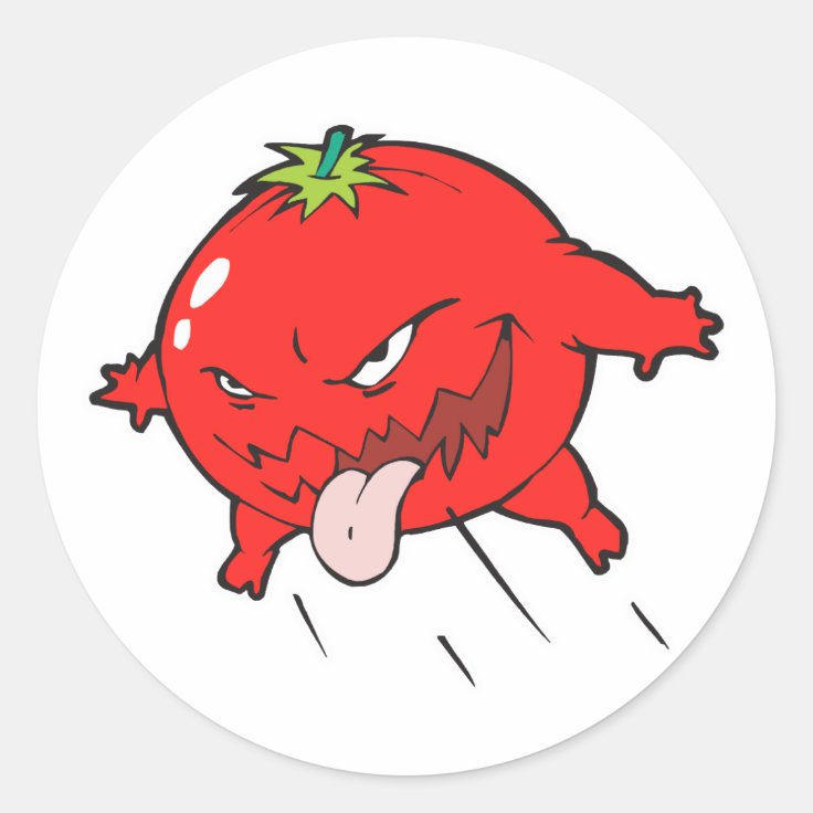 怒腐ったトマト漫画のキャラクター ラウンドシール Zazzle Co Jp