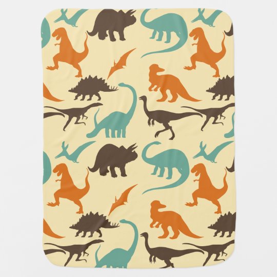 恐竜模様シルエット ベビー ブランケット Zazzle Co Jp