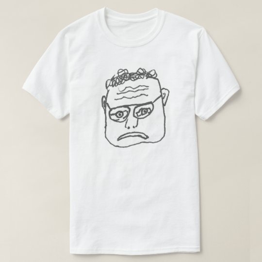 悲しい人のしかめ面の手描きの顔のワイシャツ Tシャツ Zazzle Co Jp