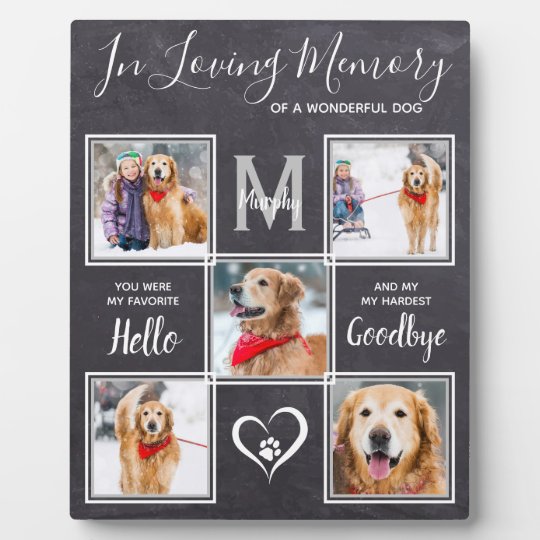 愛の記憶を持つ写ユニーク真コラージュ犬記念碑 フォトプラーク Zazzle Co Jp
