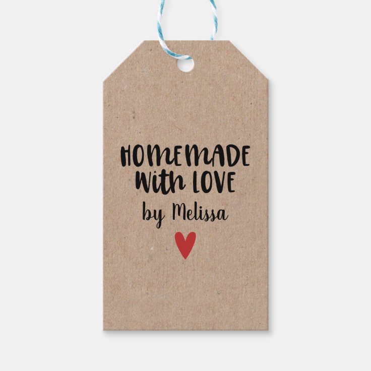 愛を持パーソナライズされたつクラフト手作り ギフトタグ Zazzle Co Jp