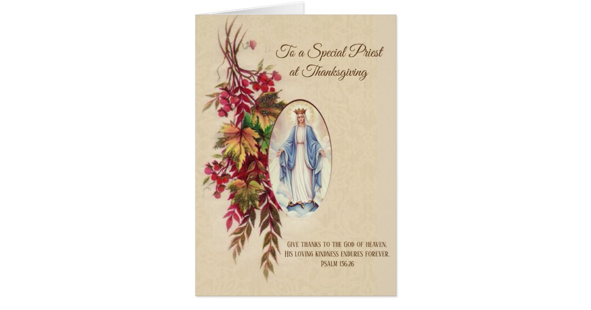 感謝祭の司祭の聖母マリアの秋の花 Zazzle Co Jp
