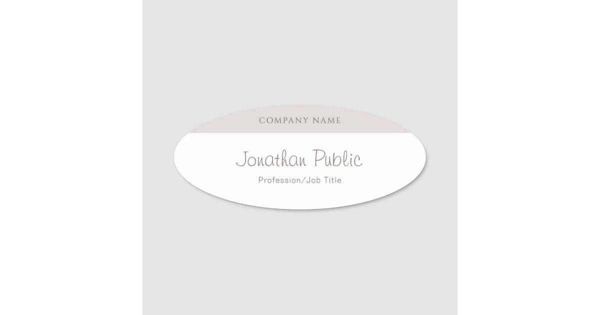 手書きの原稿の名前のエレガントなテンプレートのモダン 名札 Zazzle Co Jp