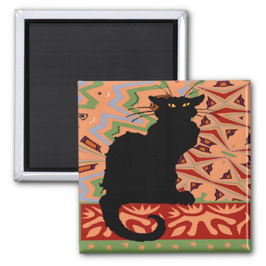 抽象的な壁紙の黒猫 マグネット Zazzle Co Jp
