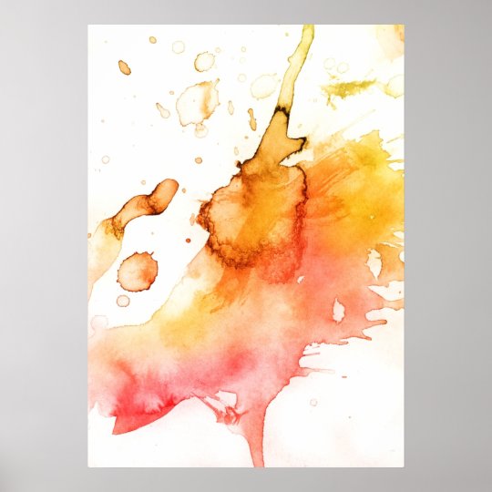 抽象的な水彩画の手塗りの背景 ポスター Zazzle Co Jp