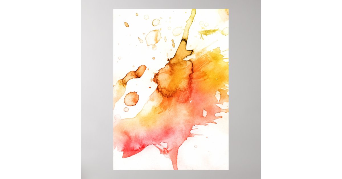 抽象的な水彩画の手塗りの背景 ポスター Zazzle Co Jp