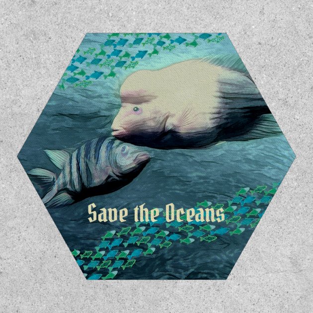 救海と魚 ワッペン Zazzle.co.jp