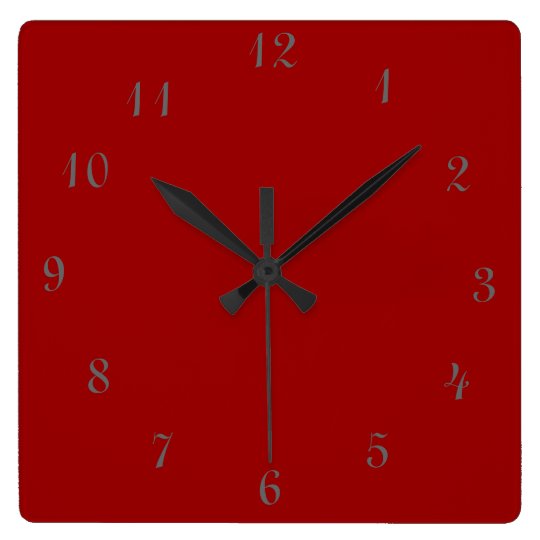 数を用いるclock Squareの明白で赤い時計 スクエア壁時計 Zazzle Co Jp 数を用いるclock Squareの明白で赤い時計 スクエア壁時計 Zazzle Co Jp