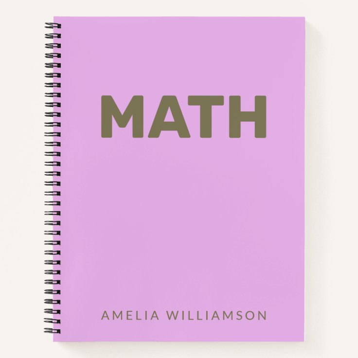 数学 学校用紫パーソナライズされた薄紫グラフ ノートブック Zazzle Co Jp