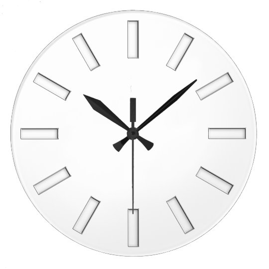 文字盤は あなたのデザインのための白いスタンプを縞で飾ります ラージ壁時計 Zazzle Co Jp