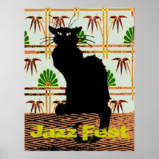 日本のな壁紙 ジャズfestの黒猫 ポスター Zazzle Co Jp
